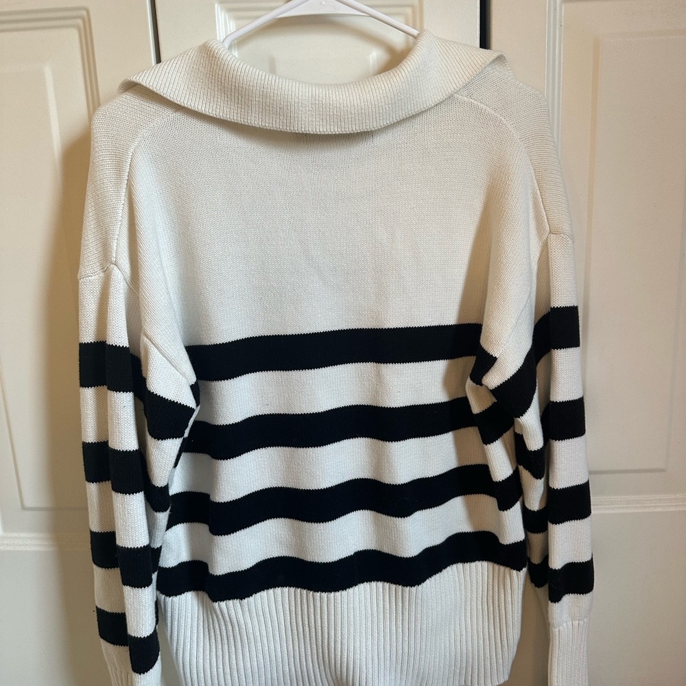 Black and white striped sweater